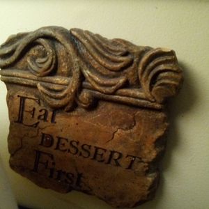 Vintage plaque/ kitchen/ Eat Dessert First